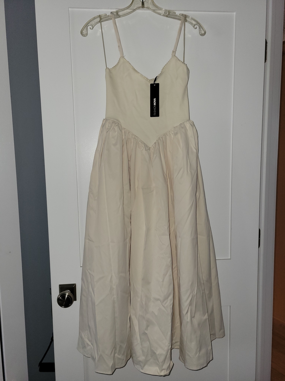 Fashion Nova Cream Spaghetti-Strap Formal Dress for Kids